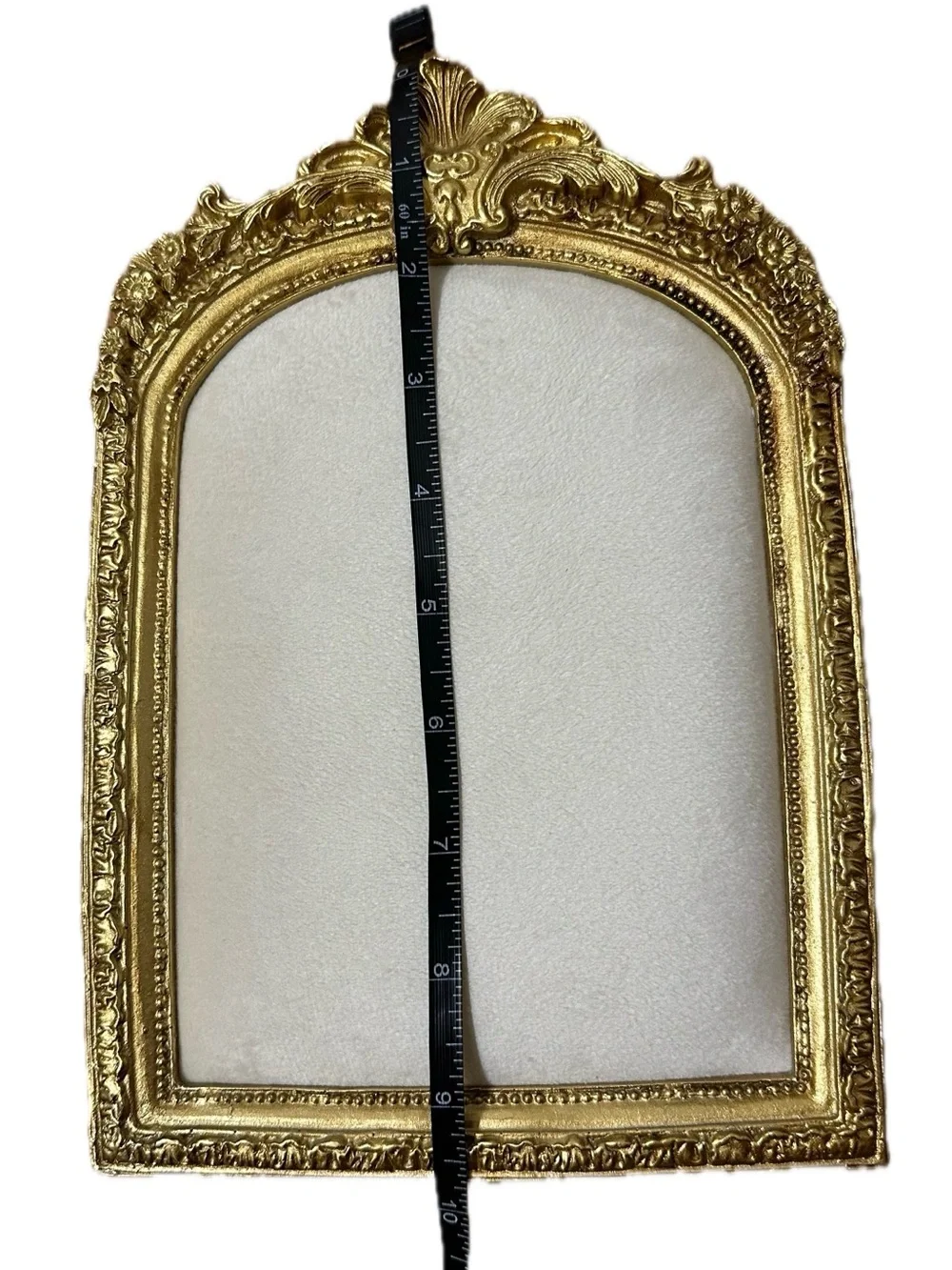 Vintage gold metal velvet jewelry display stand countertop